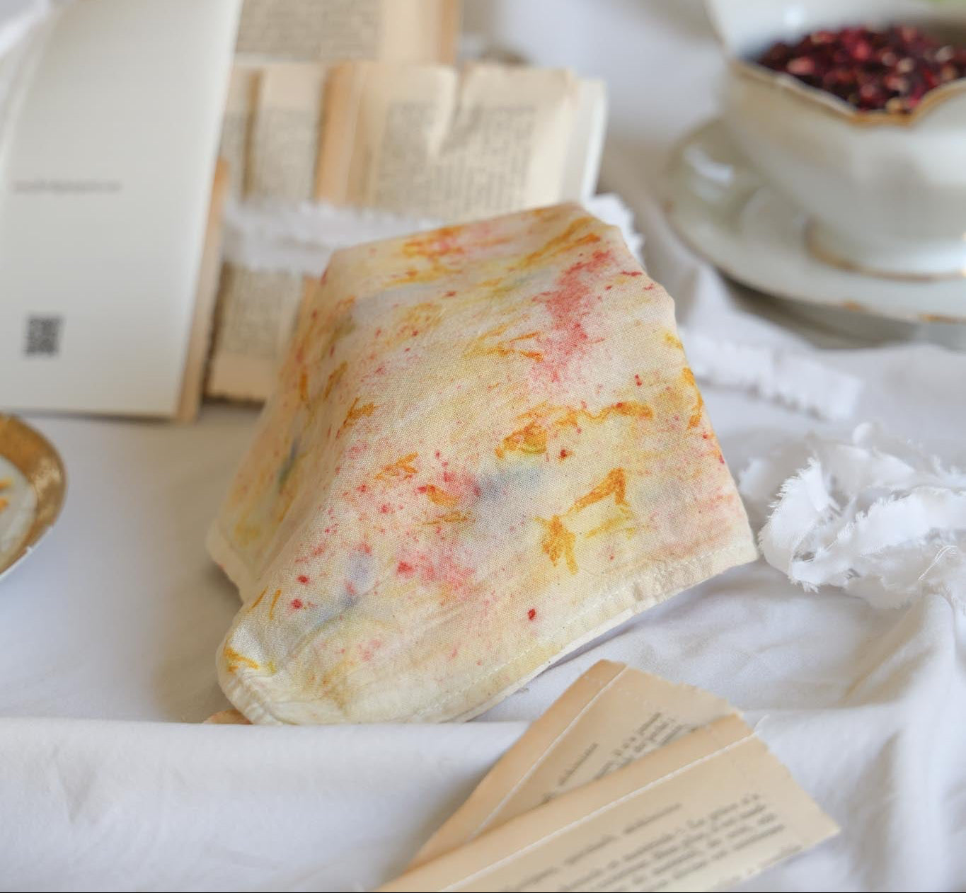 Naturally dyed table serviette cloth cotton
